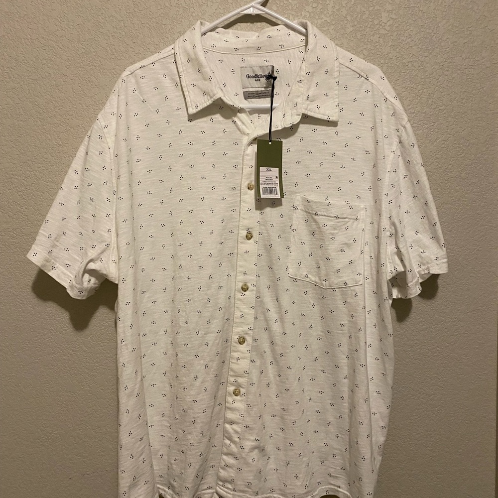 Goodfellow & Co White Shirt Men XXL Button Up Short Sleeves
